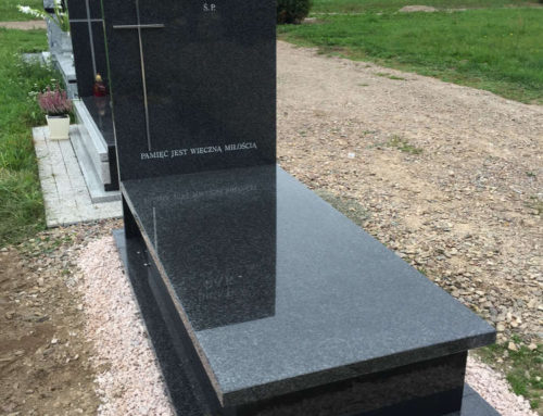 Nagrobek z granitu Impala łączony z Indian Black